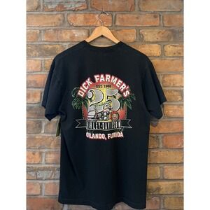 Vintage 1991 Harley Davidson Orlando Florida T Shirt Dick Farmers 25th Mens L